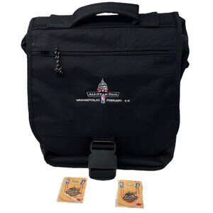 Vintage NBA All-Star 2001 Laptop & Messenger Bag + 2 Pins Basketball Official